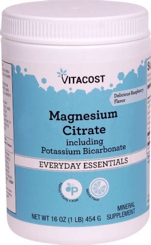 Vitacost Magnesium Citrate Including Potassium Bicarbonate Raspberry Mineral Supplement 16 Oz