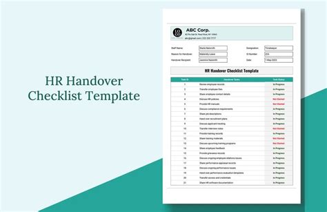 Free Handover Note Templates And Examples Edit Online And Download