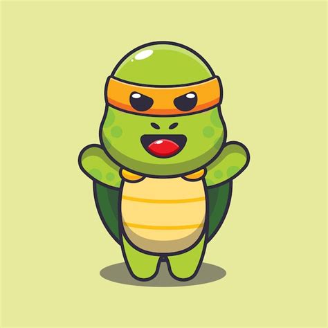 Premium Vector Cute Turtle Cartoon Vector Illustration