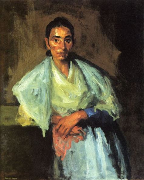 An Oil Painting Of A Woman In A Blue And Yellow Dress Sitting Down With