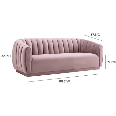 Arnold Velvet Sofa Blush