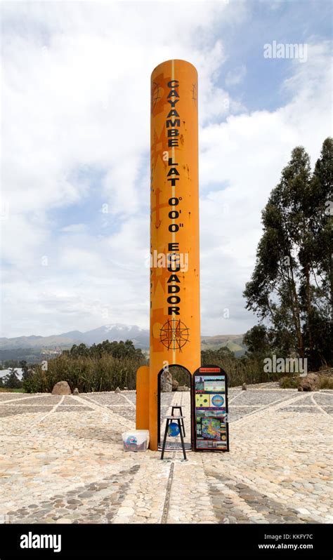 Ecuador Equator monument - The Quitsato Sundial on the equator at Cayambe, Ecuador, South ...