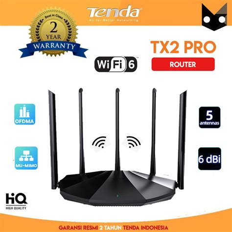 Jual Tenda TX2 Pro Dual Band Gigabit WiFi 6 Router Super Fast Stable