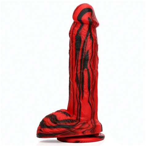 St Ck Zoll Redblack Weicher Silikon Realistischer Dildo Penis