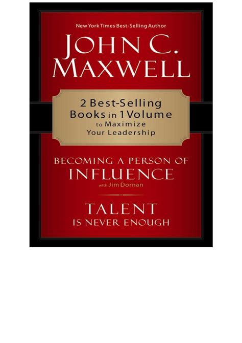 Maxwell 2 In 1 Becoming A Person Of Influence And Talent Is Never Enough Pdf