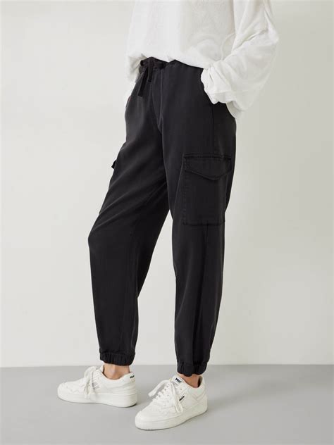 Hush Washed Cargo Trousers Washed Black At John Lewis And Partners