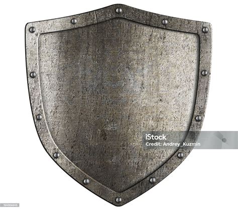 Aged Metal Shield Isolated On White Stock Photo Download Image Now