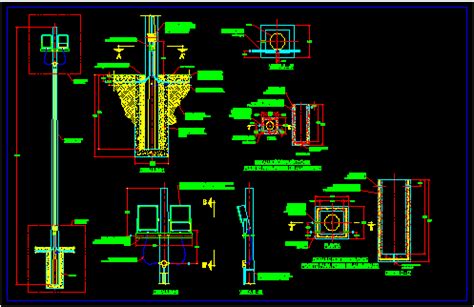 Poste De Alumbrado En AutoCAD Librería CAD