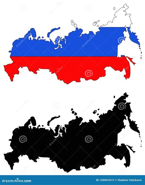 Russia Map Flag