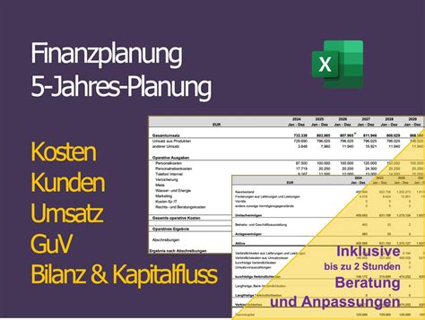 Finanzplanung 5 Jahres Planung Inklusive Kosten Und Umsatzplanung