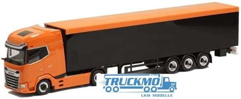 Herpa DAF XG Walking Floor Semitrailer Black Orange BM000503 TRUCKMO