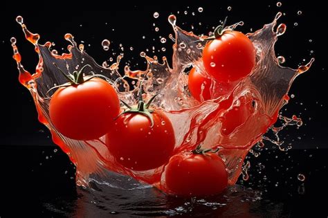 Premium Photo Tomato Juice Splash With Tomato