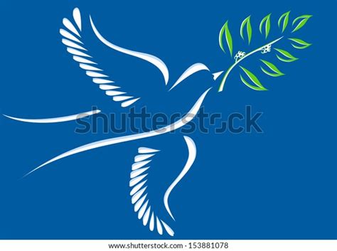 Dove Bird Peace Olive Branch Stock Vector Royalty Free 153881078