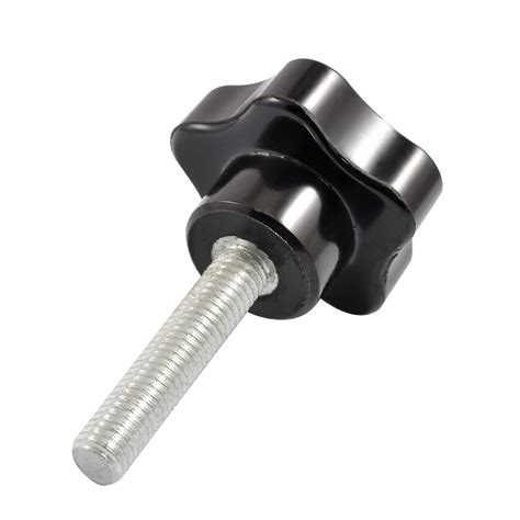 Uxcell Black M X Mm Thread Replacement Star Hand Knob Tightening