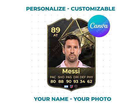 EAFC 24 Messi TOTW FUT Card Fifa 2024 Ultimate Team, Customizable Canva ...