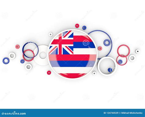 Round Flag Of Hawaii With Circles Pattern United States Local F Stock