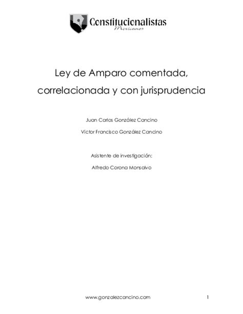 Pdf Ley De Amparo Comentada