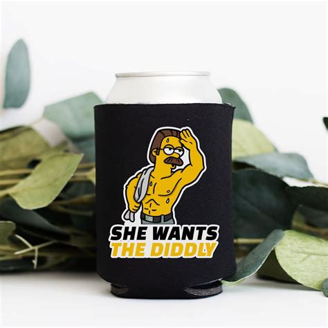 buff ned flanders    diddly stubby holder funny  cooler