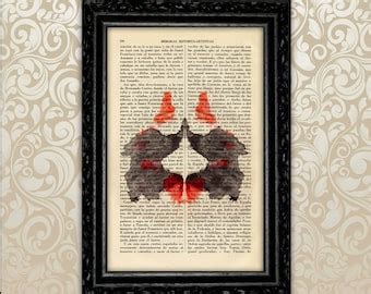 Rorschach Ink Blot 6 Art Print on Dictionary Book Page - Etsy