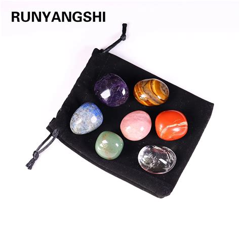 7pcs Set Natural Crystal Seven Chakras Healing Stone Large Grain