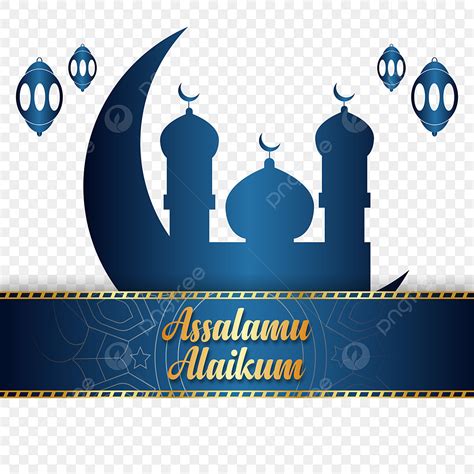 Islamic Golden Vector Hd Png Images Assalamu Alaikum Islamic Blue And