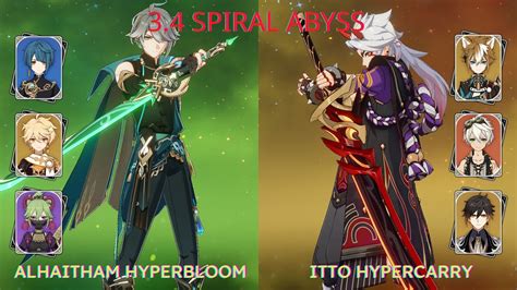 Spiral Abyss 3 4 Alhaitham Hyperbloom Itto Hypercarry Genshin