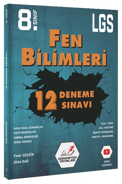 Kondisyon Yayınları 8 Sınıf LGS Fen Bilimleri 12 li Deneme Sınavı Kom