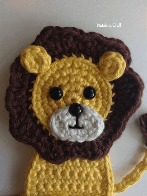 Crochet Pattern Lion Applique - Free - Natalina Craft