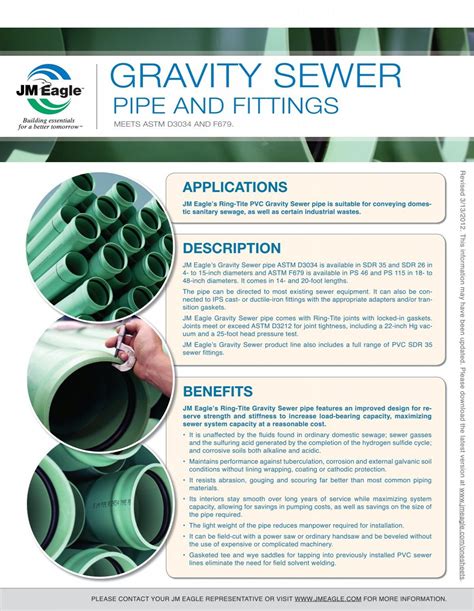 Gravity Sewer Pipe And Fittings Jm Eagle