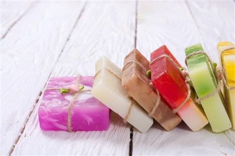 Premium Photo Set Of Colorful Fruit Handmade Soap