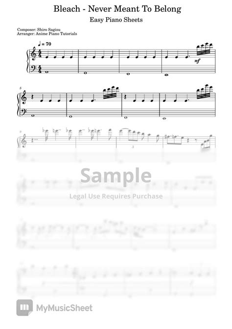 Shiro Sagisu Never Meant To Belong Sheets By Anime Piano Tutorials