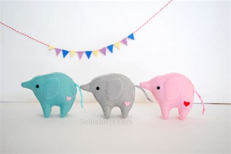 Kawaii Felt Elephant Pattern Delilah Iris