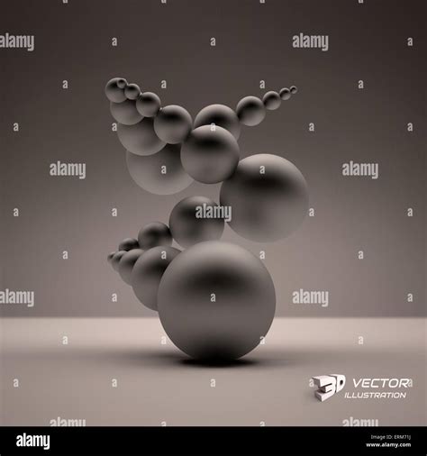 3d Abstract Spheres Composition Vector Illustration Stock Vector Image