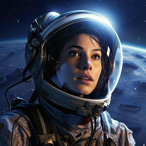 Premium AI Image A Woman In A Space Suit