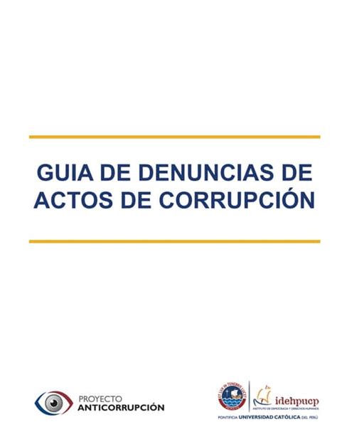 Denuncias De Actos De Corrupcion Pdf