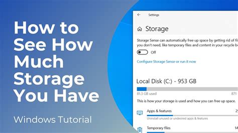 How To See How Much Storage You Have On Your Pc Youtube