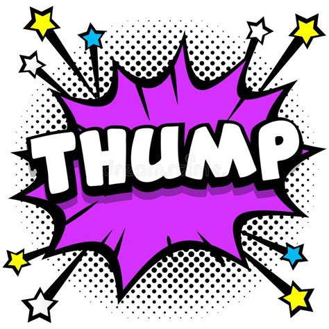 Thump Pop Art Comic Speech Bubbles Book Sound Effects Stock Vector