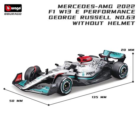 2023 Bburago W14 143 F1 Mercedes Amg W14 E W13 44 Hamilton 63