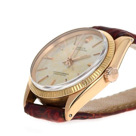 Vintage Rolex Oyster Perpetual Ref Rose Gold Dress Watch From The