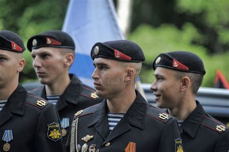 Russian Marines in uniform editorial stock photo. Image of landmark ...