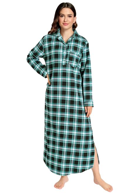 Buy Latuza Womens Plaid Flannel Nightgowns Full Length Sleep Shirts Xl