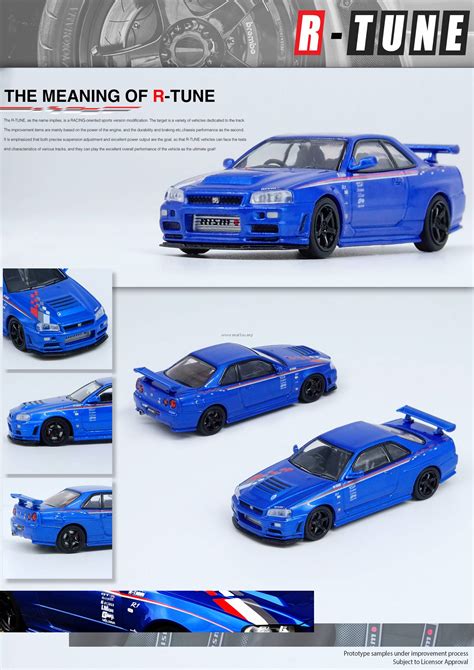 PO INNO MODELS INNO64 1 64 NISSAN SKYLINE GT R R34 R TUNE BAYSIDE BLUE