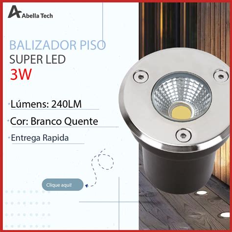 Balizador Spot Led Embutir Ch O Piso Jardim W Branco Quente K Ip