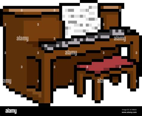 vector pixel art piano isolated cartoon Stock Vector Image & Art - Alamy