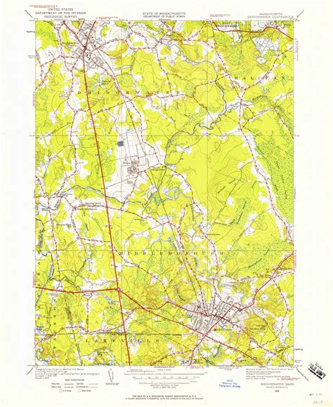 Bridgewater Massachusetts Usgs Old Topo Map Reprint X Ma