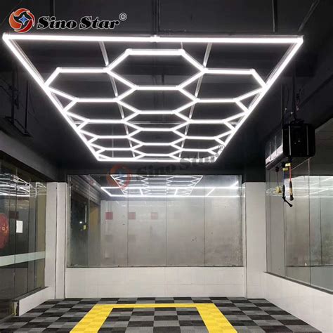 Customed Design Modern Linear Led Office Hanging Hexagonal Ceiling