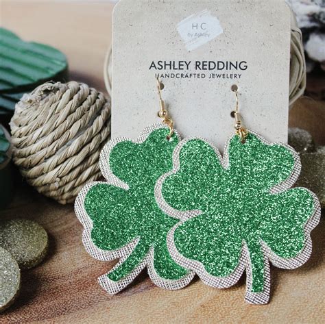 St Paddy S Day Faux Leather Earrings St Patrick S Day Etsy Leather