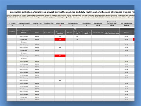 Excel Template Employee Information