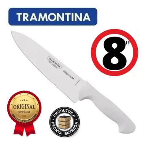 Faca Carne Chefe Inox Cabo Branco Premium Tramontina Mercadolivre