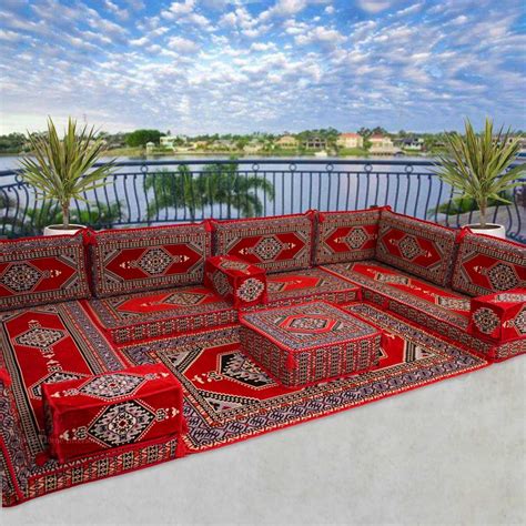 Arabic Majlis Sofa Set Modular U Shaped Floor Couch Bohemian Furniture